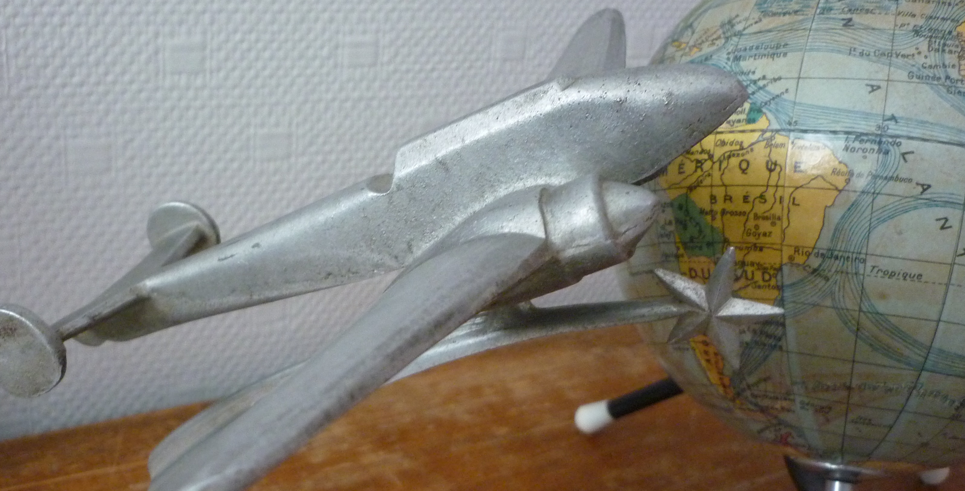 Maquette Avion Bois Potez 630 – Fabrication Artisanale – Échelle 1/48 – Envergure 26cm – Vintage WW2