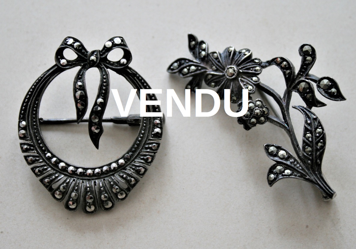 Broche En Argent Massif – Support Ou Monture – Ancienne Avec étiquette