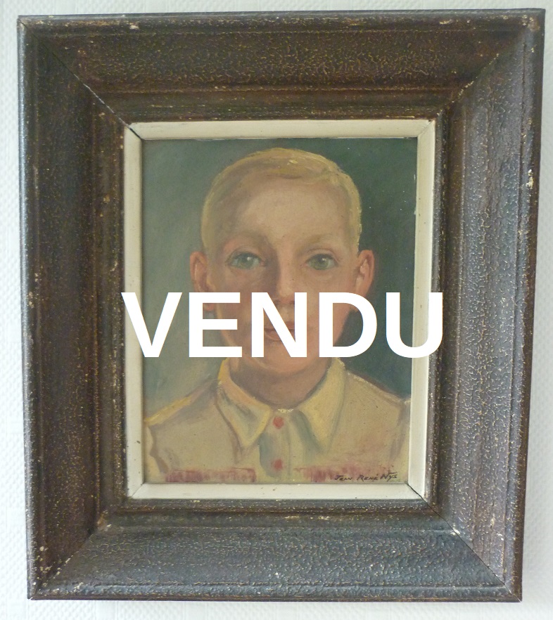 Tableau d'un garçon signé Jean-René Nys - BROC' EN' GUCHE